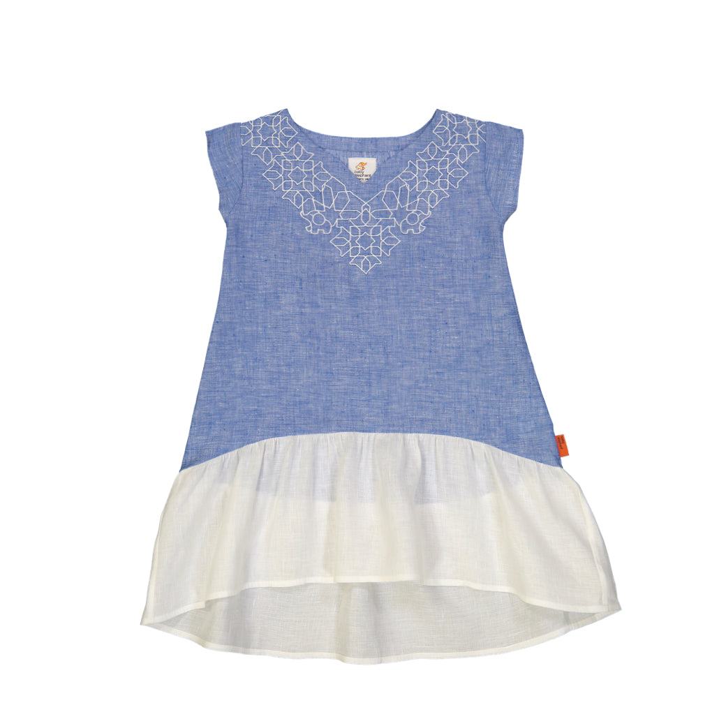 Linen Girls Dress - Baby Elephant Organic Wear