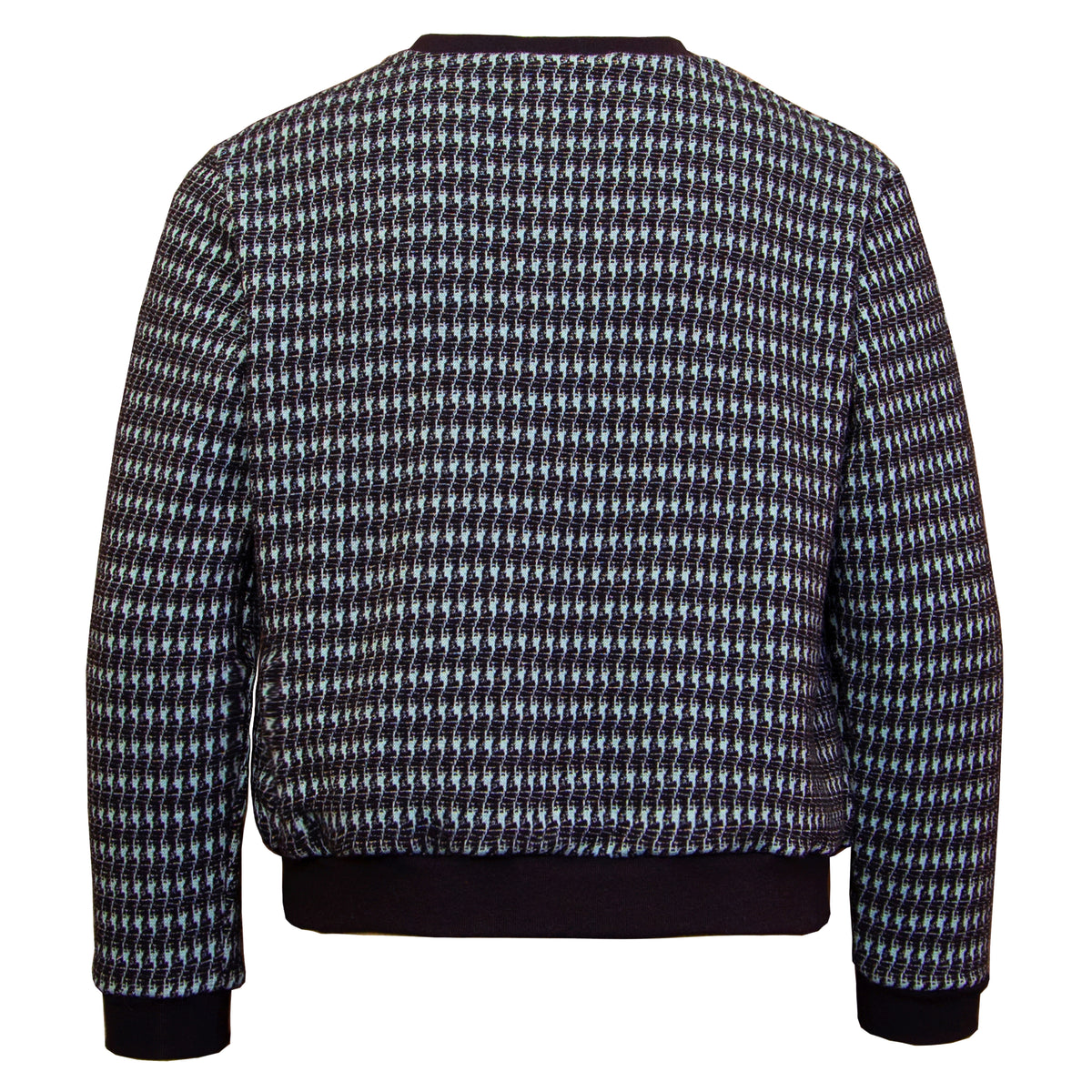 Pied De Poule Black and Blue Cotton Sweatshirt - Infantium Victoria
