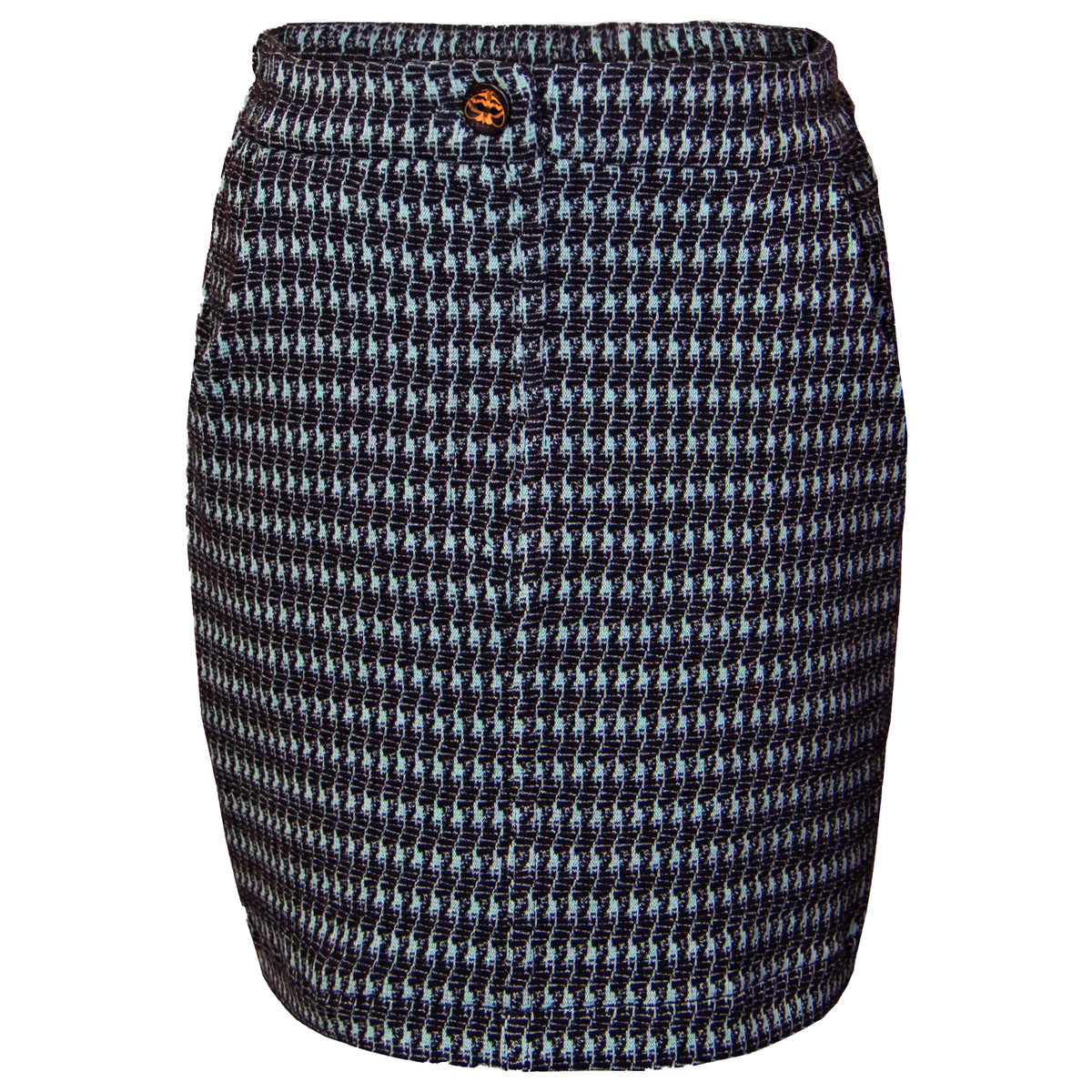 Pied De Poule Black and Blue Skirt - Infantium Victoria