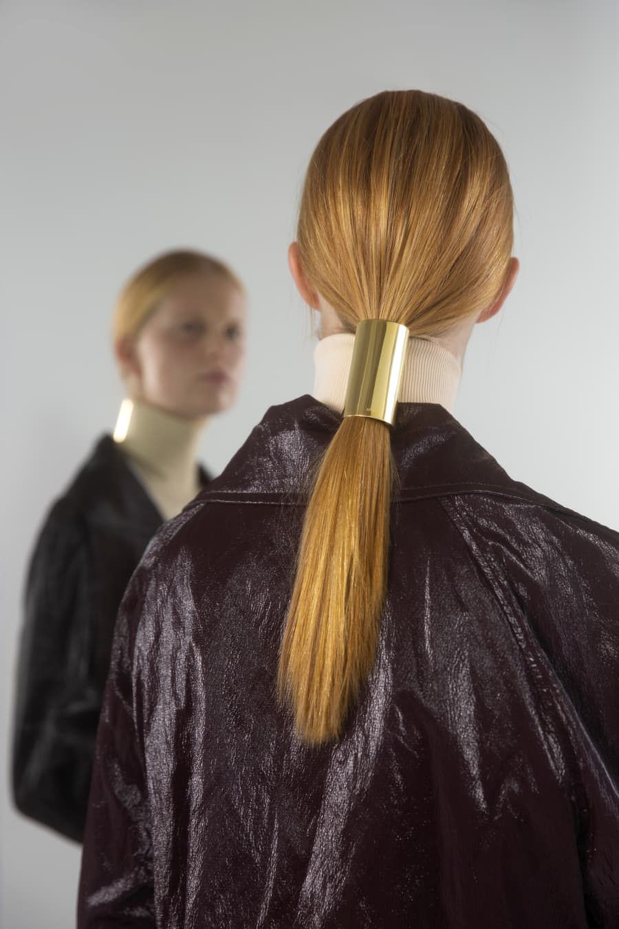Short gold hair cuff for ponytail - Mam