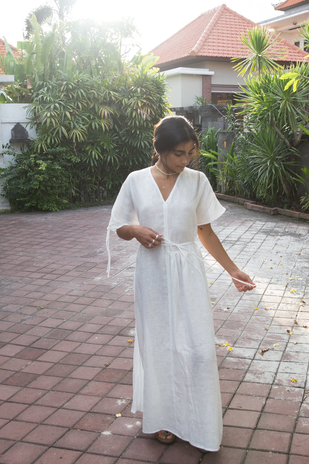 White dress with coat - Nature Hedonist