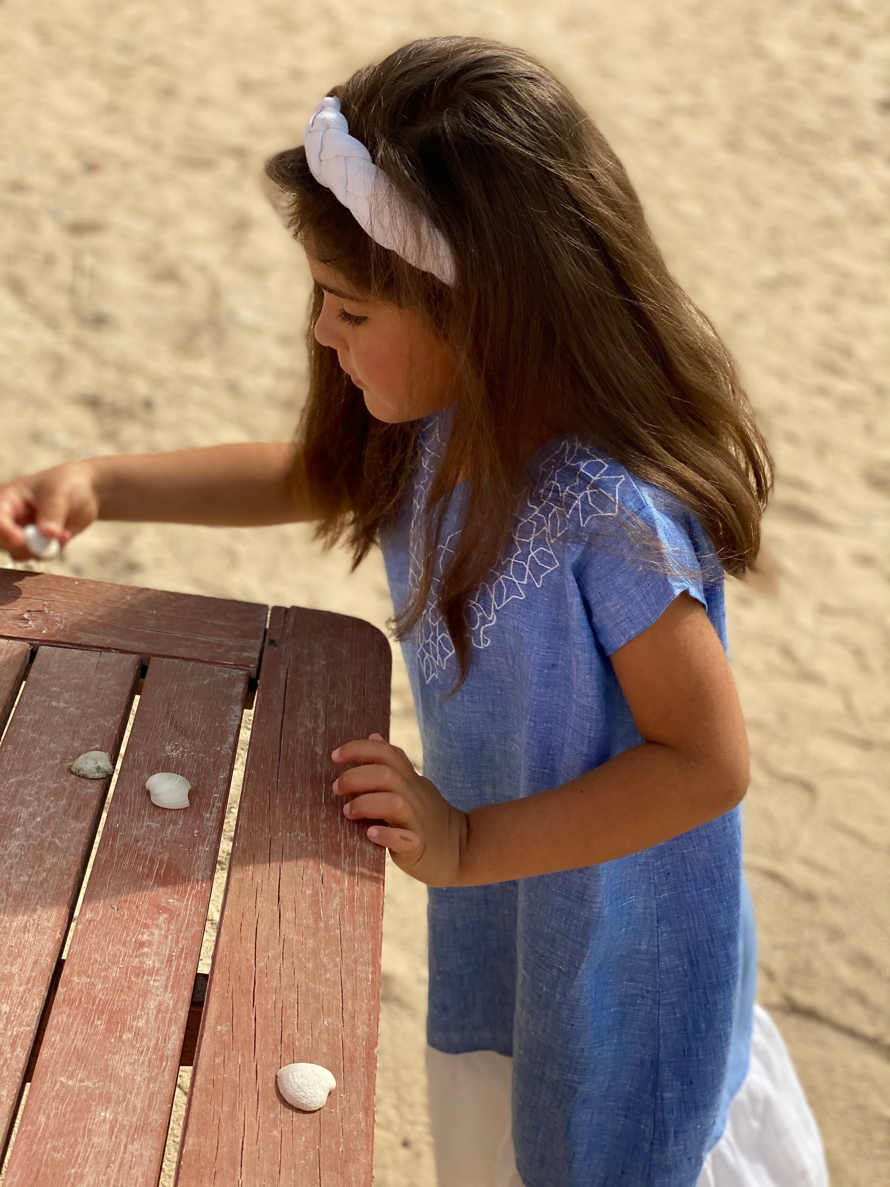 Linen Girls Dress - Baby Elephant Organic Wear