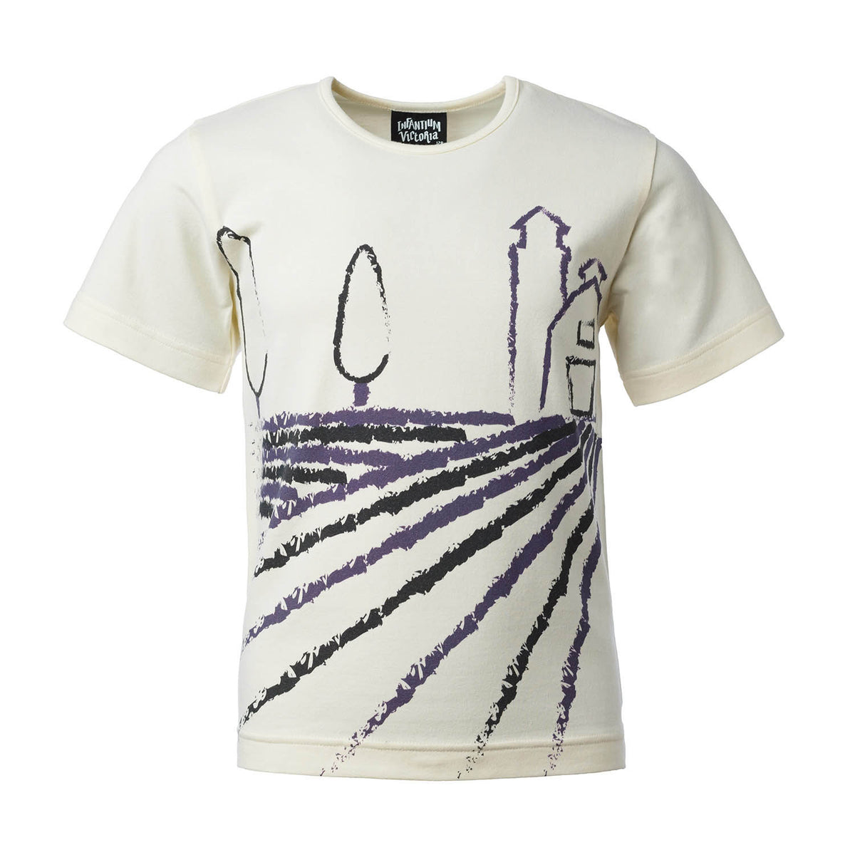 Off-White Short Sleeve T-Shirt with Toscana Print - Infantium Victoria