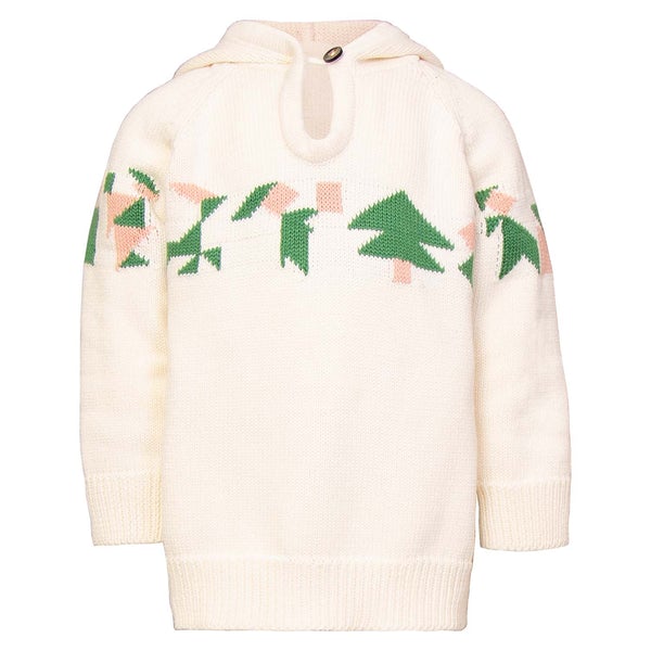 Off White Knitted Baby Hoodie - Infantium Victoria