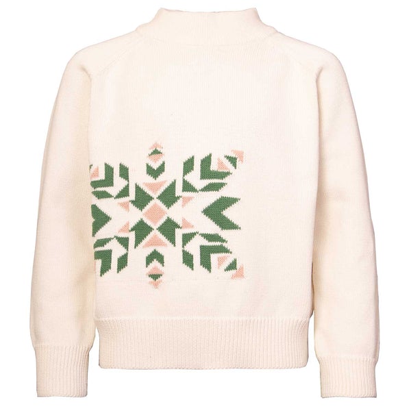 Off White Knitted Sweater with Snowflake - Infantium Victoria