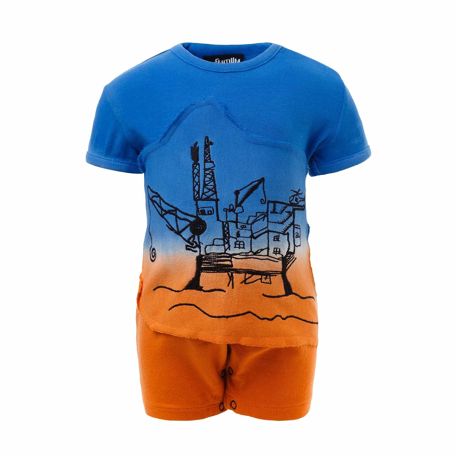 Dip Dye Baby Onesie with Oil Rig - Infantium Victoria