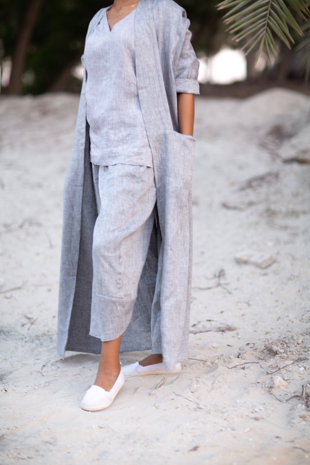 Grey Linen Pant Suit - Nature Hedonist