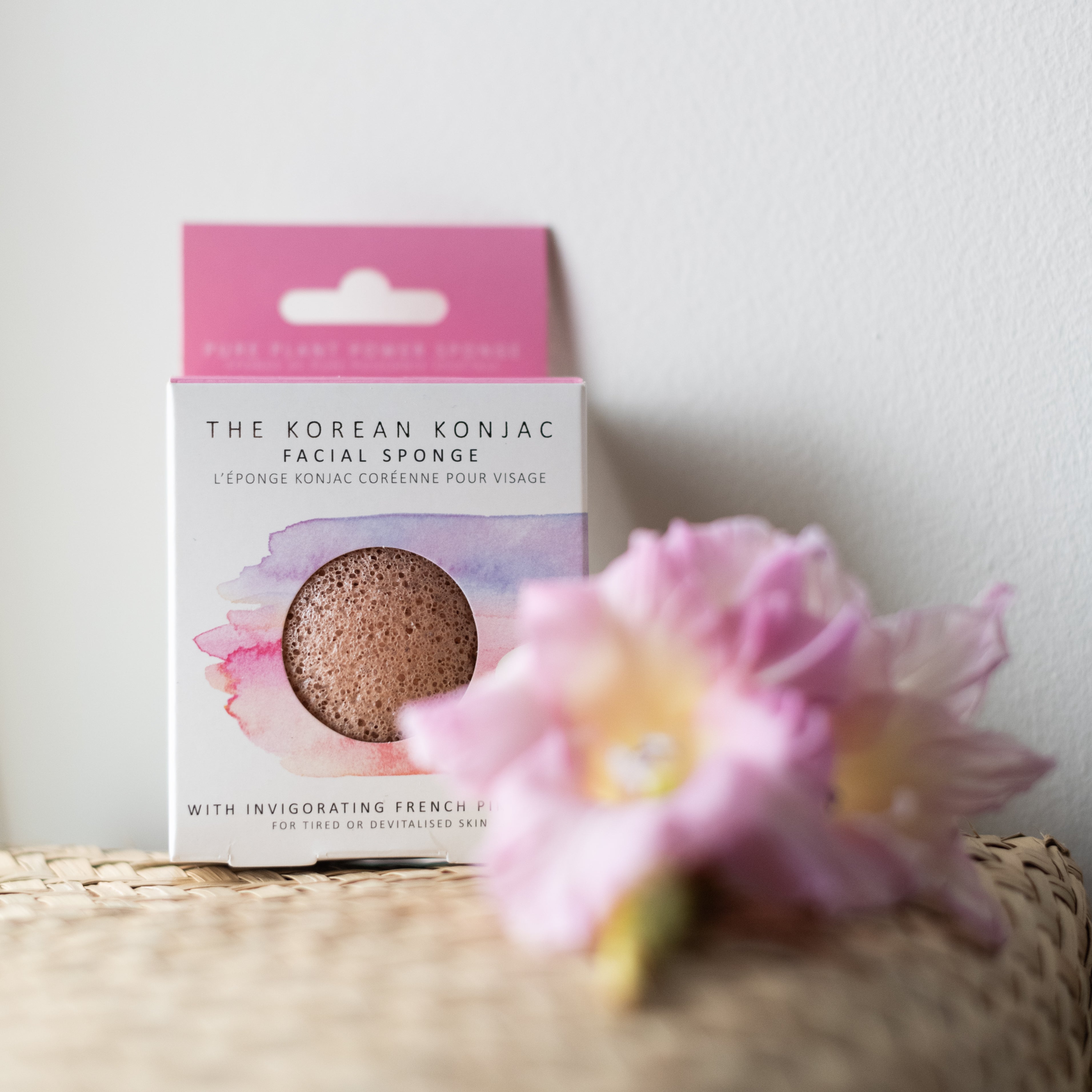Konjac Premium Facial Puff Sponge with French Pink Clay - The Konjac Sponge Co.