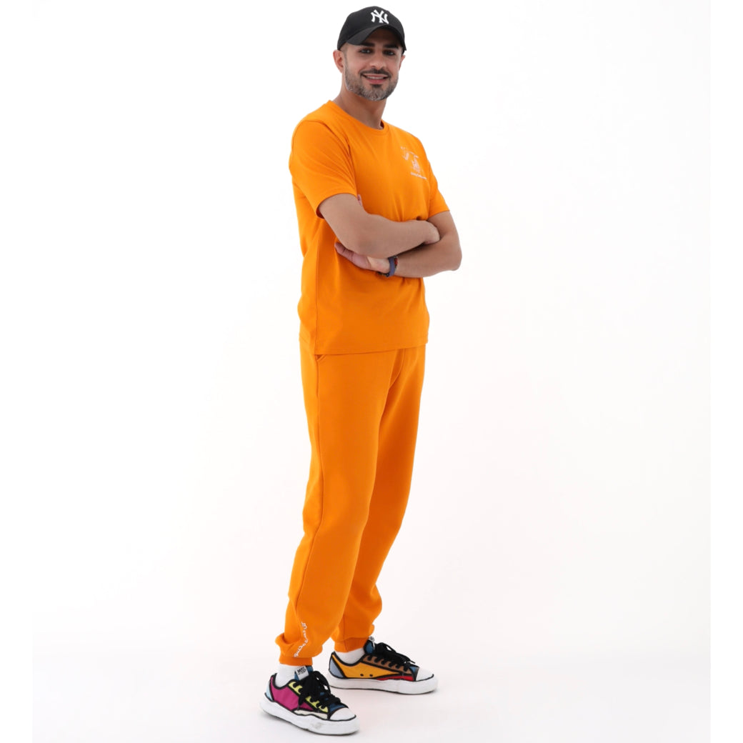 Track Pants Adult Orange Houbara Bustard - Baby Elephant Organic Wear