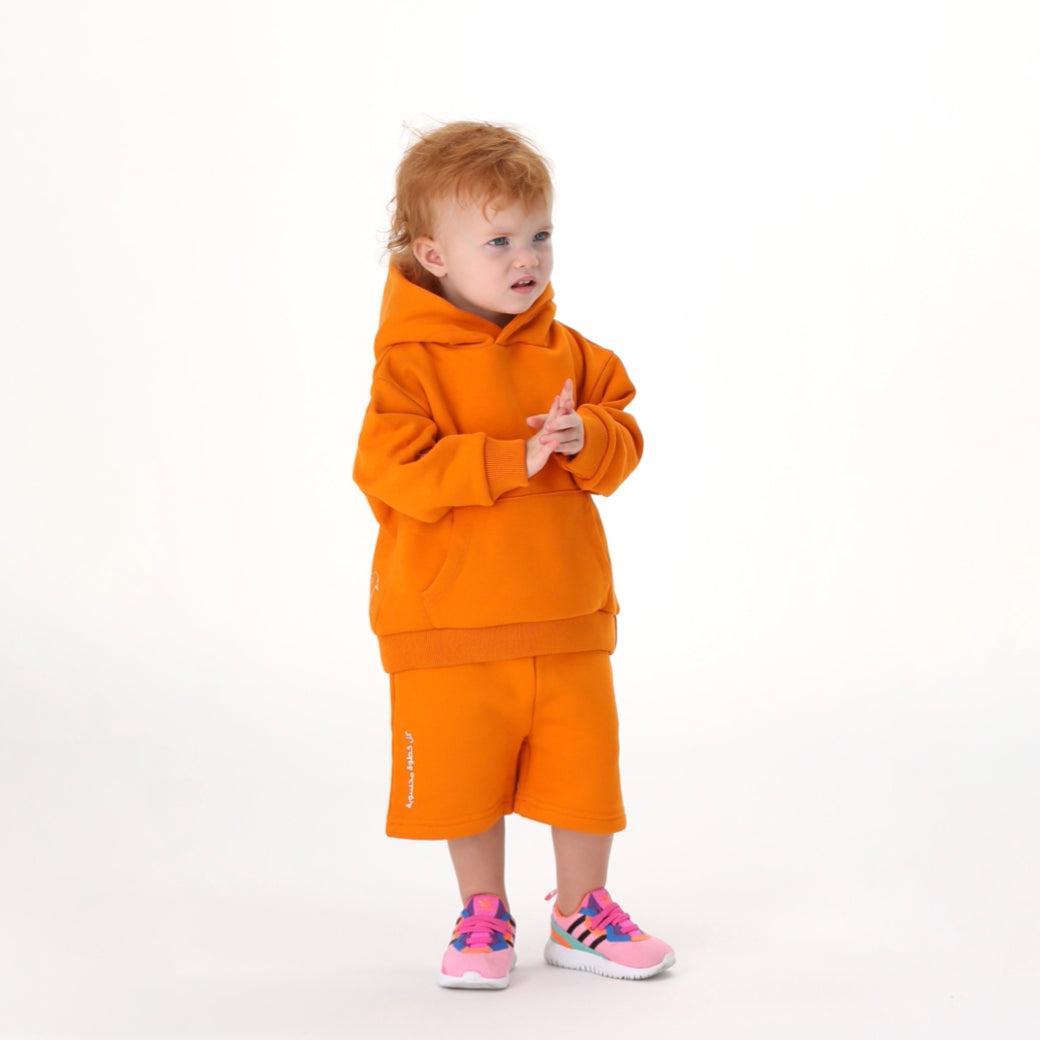 Short Pants Kids Orange Houbara Bustard - Baby Elephant Organic Wear