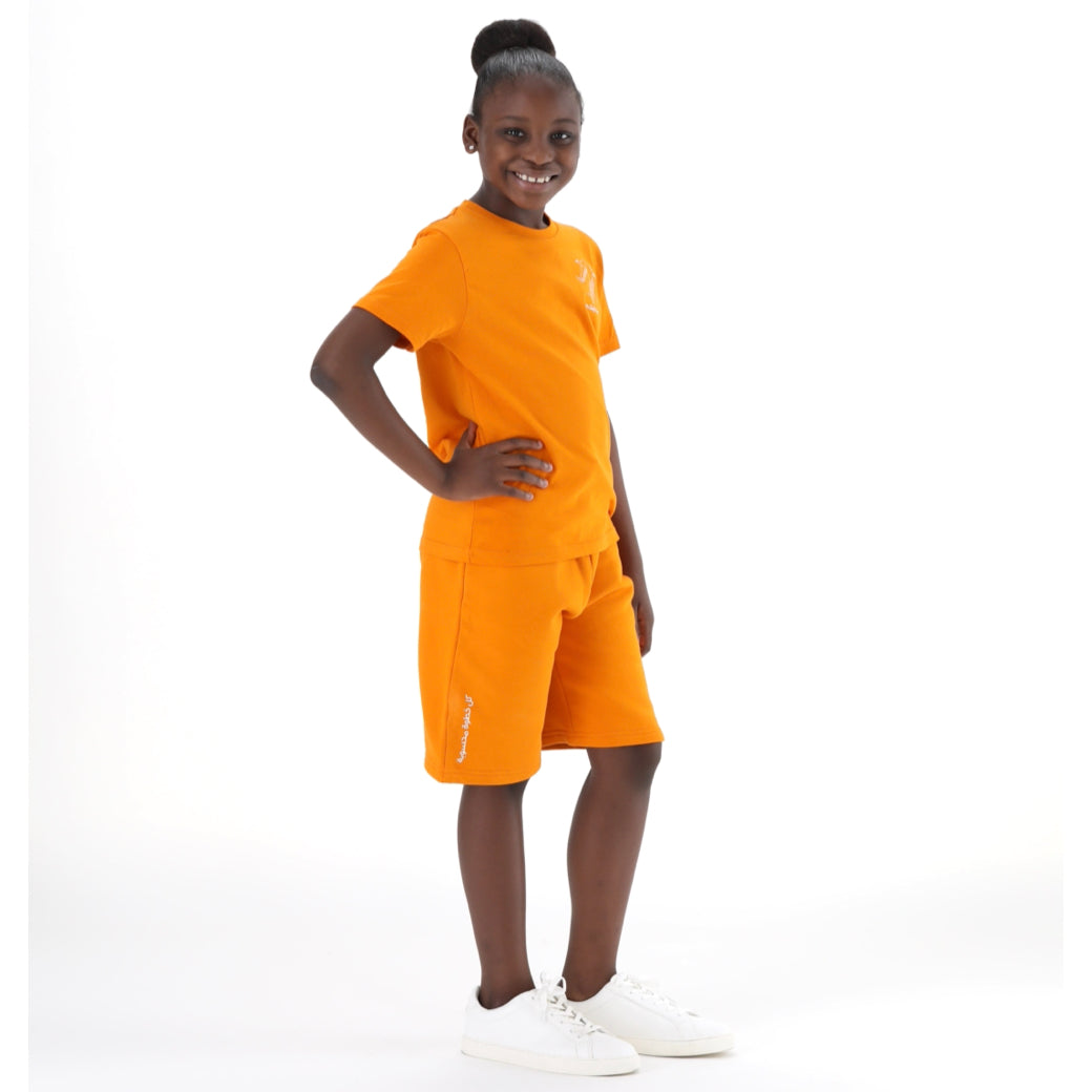 Short Pants Kids Orange Houbara Bustard - Baby Elephant Organic Wear