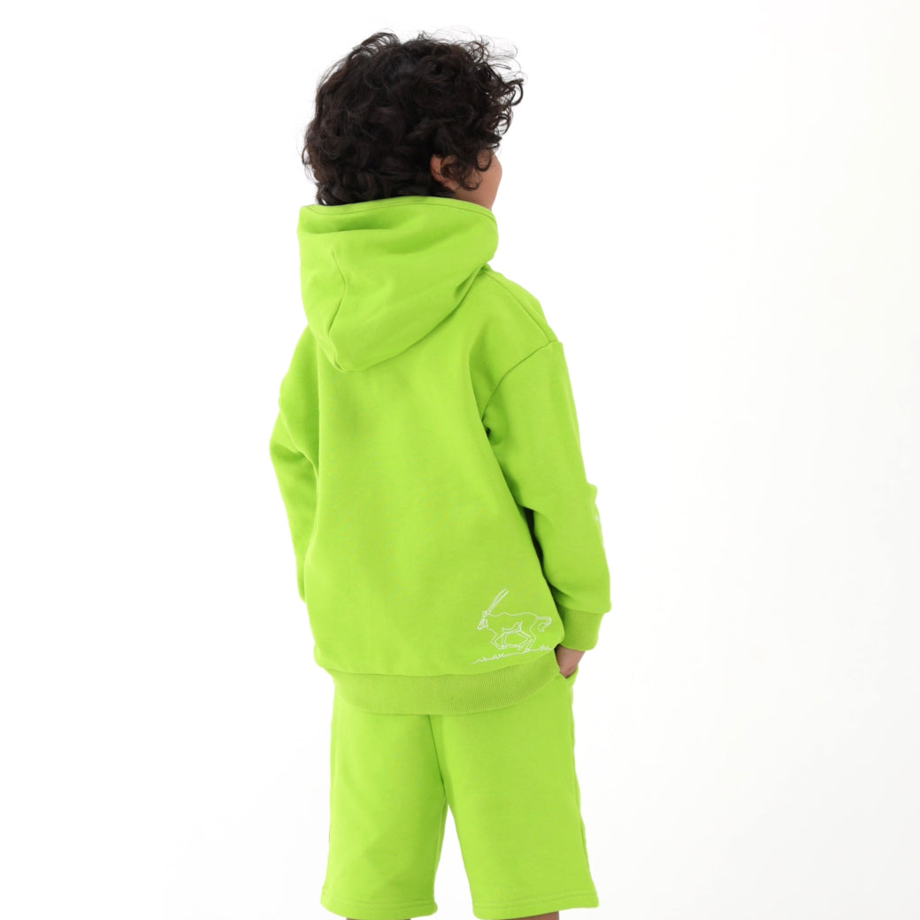 Kids Hoodie Green Oryx - Baby Elephant Organic Wear