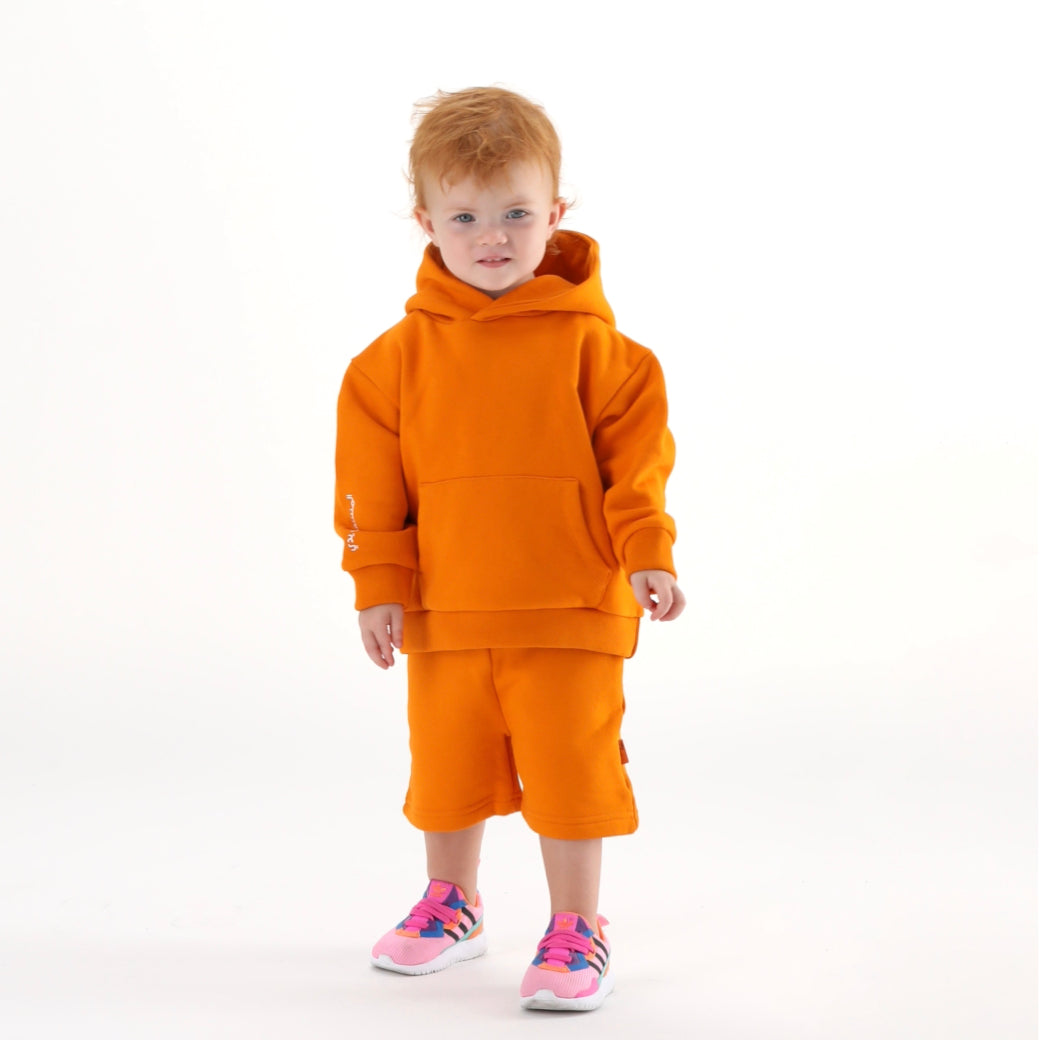 Kids Hoodie Orange Houbara Bustard - Baby Elephant Organic Wear