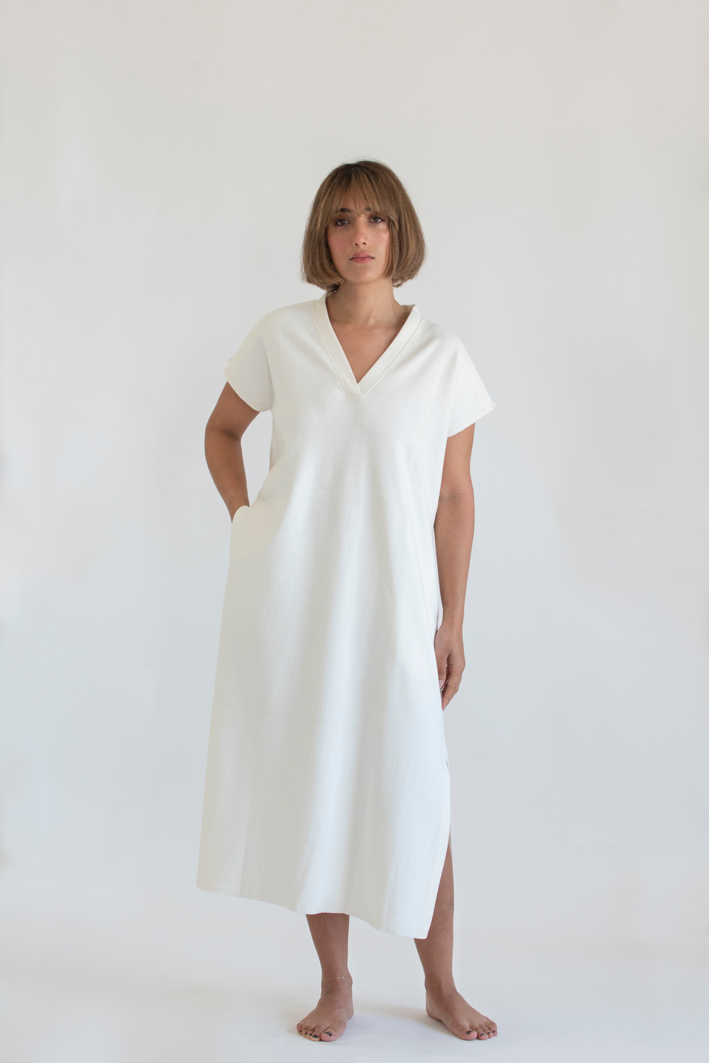 Classic Cotton Cashmere Slip Dress - Maya Eco