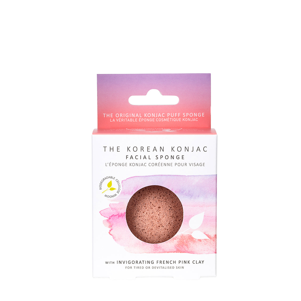 Konjac Premium Facial Puff Sponge with French Pink Clay - The Konjac Sponge Co.