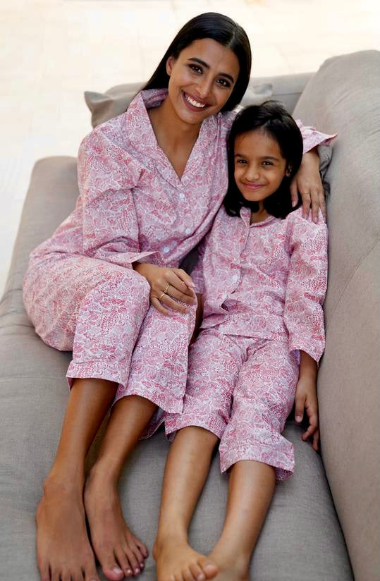 Tropical Multi-Leaf Print Pyjama Set - Maya Eco